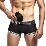 A Pad Men Underwear Boxers Penis Pouch Calzoncillo Hombre Boxer Cueca Masculina Calsones Homme Panties Men Boxershorts Male