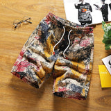 new fashion printed men cotton shorts men's casual shorts drawstring waist bermuda shorts S-4XL drop shipping ABZ262 aidase-shop