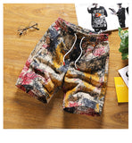 new fashion printed men cotton shorts men's casual shorts drawstring waist bermuda shorts S-4XL drop shipping ABZ262 aidase-shop