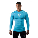 Aidase  Men Gym Shirt Long Sleeve Fitness Short T Shirt Men Elastic Running Shirt Sports GYM Tshirt Training Compression Shirt aidase-shop