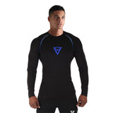 Aidase  Men Gym Shirt Long Sleeve Fitness Short T Shirt Men Elastic Running Shirt Sports GYM Tshirt Training Compression Shirt aidase-shop