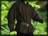 Men Medieval Renaissance Grooms Pirate Reenactment Larp Costume Lacing Up Shirt Bandage Top Middle Age Clothing For Adult 3XL aidase-shop