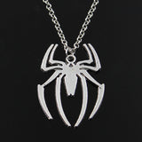 New Fashion Spider Halloween Pendants Round Cross Chain Short Long Mens Womens Silver Color Necklace Jewelry Gift aidase-shop