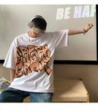 Aidase  Men T Shirt Graffiti Letter O-neck Male Cotton T-shirt Thin Summer Causal Tshirts Fashion Daily Half Sleeve Loose Tees M-5XL aidase-shop