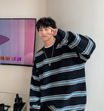 Aidase Striped Sweater Men Round Neck Winter Pullover Sweater Korean Fashion Harajuku Loose Wild Long Sleeve Sweater Oversize aidase-shop