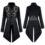 Aidase Adult Men Victorian Medieval Coat Punk Tuxedo Halloween Cosplay Costume Tailcoat Gothic Steampunk Trench Frock Outfit Overcoat aidase-shop