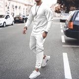 Aidase Spring Summer Casual Men Tracksuit 2022 Fashion Two Piece Sets Long Sleeve O-Neck Tops And Jogger Trouser Outfits Men Streetwear aidase-shop