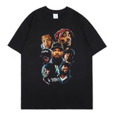 Aidase   2022 New 2pac Rap T Shirts print O-Neck Short Sleeve Regular Mens Top Quality Hip hop tShirt Tupac cotton black oversize t-shirt aidase-shop