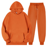 Aidase Men Women Casual Sweatshirt Suit Autumn Winter Solid Color Pullover and Long Pant 2-piece Set Men Slim Fleece Jogger Sports Suit aidase-shop