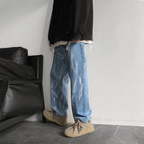 Hip-hop Tie-dye Jeans Men Fashion Retro Casual Baggy Wide-leg Jeans Mens Streetwear Korean Loose Camo Straight Denim Pants Men aidase-shop