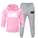 Aidase Mens Autumn Winter Animal Print Sweatshirt Tops Pants Sets Hoodies+Pants Jogging Sport Suit Track Running Two Sportswear aidase-shop