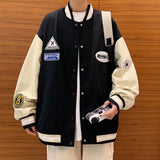 Aidase 2022 Korean Clothes Autumn Baseball Uniform Men Patchwork Loose All-match Jacket Trend Harajuku Streetwear Men Winter Jackets Coat aidase-shop