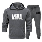 Aidase Mens Autumn Winter Animal Print Sweatshirt Tops Pants Sets Hoodies+Pants Jogging Sport Suit Track Running Two Sportswear aidase-shop