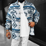 Fashion Printed Buttoned Jackets Men Casual Loose Turn-down Collar Coats Vintage Pattern Outerwear 2021 New Fall Mens Streetwear aidase-shop