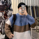 Aidase Men's Sweater Korean personality pullover top goth oversized Harajuku all-match kawaii bottoming female wool sweater couple wear aidase-shop