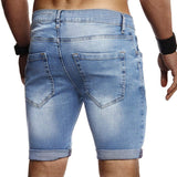 Men Denim Shorts Ripped Skin-friendly Polyester Summer Mens Short Pants Classic distressed ripped short jeans Streetwear 2021 aidase-shop