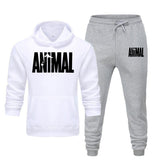 Aidase Mens Autumn Winter Animal Print Sweatshirt Tops Pants Sets Hoodies+Pants Jogging Sport Suit Track Running Two Sportswear aidase-shop