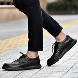 Mens Formal Genuine Leather Dress Shoes British Stylish Business Dress Men Flats High Quality Brogues Oxford Shoes Men Big Size aidase-shop