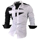 jeansian Spring Autumn Features Shirts Men Casual Long Sleeve Casual Slim Fit Male Shirts Zipper Decoration (No Pockets) Z015 aidase-shop