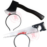 Aidase New Halloween Horror Wear Head Knife Scissors Syringe Terrorist Hairband Cosplay Fancy Dress Party Costume Trick Toy Spoof Props aidase-shop