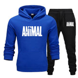 Aidase Mens Autumn Winter Animal Print Sweatshirt Tops Pants Sets Hoodies+Pants Jogging Sport Suit Track Running Two Sportswear aidase-shop