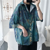 Summer Flower Shirt Men's Fashion Printed Casual Shirt Loose Hawaiian Shirt Men Streetwear Wild Short-sleeved Shirt M-5XL aidase-shop