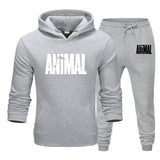 Aidase Mens Autumn Winter Animal Print Sweatshirt Tops Pants Sets Hoodies+Pants Jogging Sport Suit Track Running Two Sportswear aidase-shop