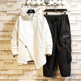 Hip Hop Mens Tracksuit Set Pant Zippers Pockets Outwear Streetwear Windbreaker Jackets And Pants 2 pcs Clothing