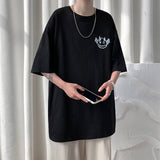 Spring Summer Men's T-shirts Korean Style Loose Little Devil Graphic T-shirt Casual Oversized T-Shirt Men's Clothing aidase-shop