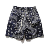 Flowers Full Print Casual Shorts Mens Summer Half Pants Elastic Waist Loose Knee-length Shorts Men aidase-shop