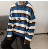 Aidase Pullovers Men Long Sleeve Tops Fall Fashion Vintage Striped Design All-match Students Loose O-neck Harajuku Streetwear Chic Male aidase-shop