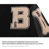 Aidase Men Baseball Jacket Hip Hop Harajuku Embroidery Bone Letter Patchwork Bomber Coat Fashion High Street Casual Loose Jacket Unisex aidase-shop