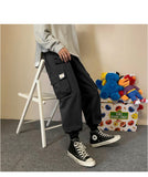 Aidase Black Men's Cargo Trousers Summer Korean Cargo Pants Men Pockets Joggers Streetwear Thin Bottoms Gray Trousers Male aidase-shop