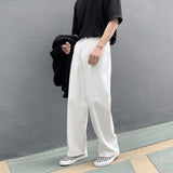 Wide Leg Jeans Men's Fashion Casual Black White Jeans Men Streetwear Korean Loose Hip-hop Straight-leg Denim Trousers Mens M-2XL aidase-shop