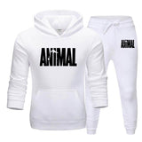 Aidase Mens Autumn Winter Animal Print Sweatshirt Tops Pants Sets Hoodies+Pants Jogging Sport Suit Track Running Two Sportswear aidase-shop