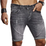 Men Denim Shorts Ripped Skin-friendly Polyester Summer Mens Short Pants Classic distressed ripped short jeans Streetwear 2021 aidase-shop