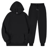 Aidase Men Women Casual Sweatshirt Suit Autumn Winter Solid Color Pullover and Long Pant 2-piece Set Men Slim Fleece Jogger Sports Suit aidase-shop