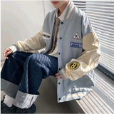 Aidase 2022 Korean Clothes Autumn Baseball Uniform Men Patchwork Loose All-match Jacket Trend Harajuku Streetwear Men Winter Jackets Coat aidase-shop