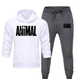 Aidase Mens Autumn Winter Animal Print Sweatshirt Tops Pants Sets Hoodies+Pants Jogging Sport Suit Track Running Two Sportswear aidase-shop