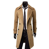 Aidase Fashion Brand Autumn Jacket Long Trench Coat Men's High Quality Self-cultivation Solid Color Men's Coat Double-breasted Jacket aidase-shop