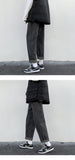 Aidase Baggy Jeans Men Elastic Waist Denim Japan Style Loose Stylish Trousers High Street All-match Students Fashion Straight Ins Retro aidase-shop