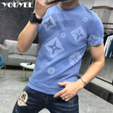 Aidase T-Shirt Men Rhinestone Pink Shirt Large Size 4XL New 2022 Summer Personalized Trend High Quality Short Sleeve Tees Male Top aidase-shop