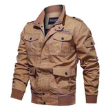 Aidase Spring and autumn military jacket male cotton water wash collar pilot cotton jacket large size plus velvet winter youth aidase-shop