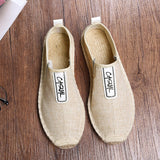 Aidase  Summer Breathable Footwear Men's Flat Canvas Shoes Hemp Lazy Flats For Men Cheap Moccasins Male Loafers Driving Shoes 365 aidase-shop