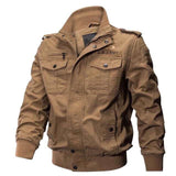 Aidase Spring and autumn military jacket male cotton water wash collar pilot cotton jacket large size plus velvet winter youth aidase-shop