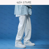 Straight Jeans Men White Loose Denim Trousers Neutral Jean Streetwear Casual Summer Pure Wide Jeans Man Women Pants Hip Hop Bagy aidase-shop