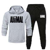 Aidase Mens Autumn Winter Animal Print Sweatshirt Tops Pants Sets Hoodies+Pants Jogging Sport Suit Track Running Two Sportswear aidase-shop