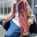 Spring and autumn corduroy jacket men's ins tide brand Harajuku style Korean style versatile handsome loose Baseball Jacket aidase-shop