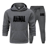 Aidase Mens Autumn Winter Animal Print Sweatshirt Tops Pants Sets Hoodies+Pants Jogging Sport Suit Track Running Two Sportswear aidase-shop