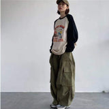 Aidase   Streetwear Loose Casual Pants Large Pocket Wide Leg Pants Overalls Retro Super Military Oversized Sweatpants Fashion Trousers aidase-shop